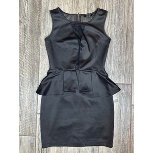 Guess Los Angeles Black Peplum Dress Sleeveless Party Cocktail Career Medium‎